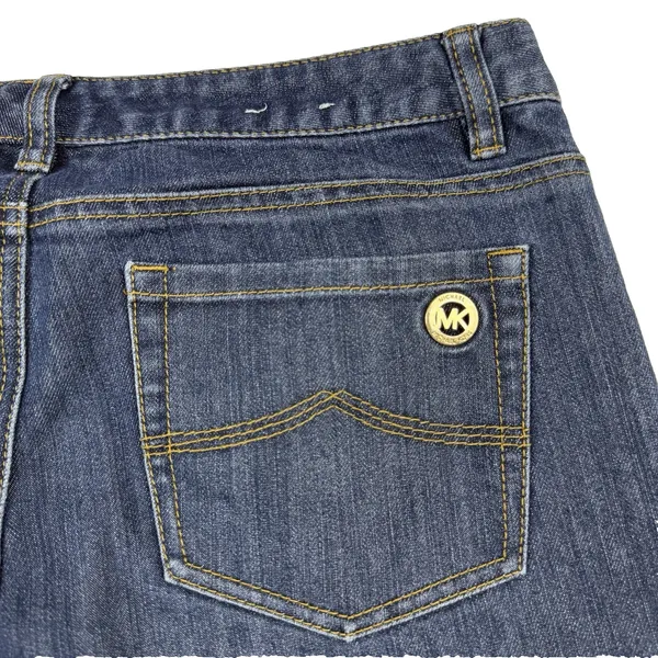 MK Michael Kors Jeans Women's Size 8 Mid Rise‎ Ankle Crop Stretch Dark Wash Blue - Image 5