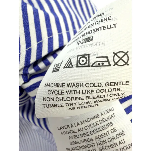 J.Crew Womens Blue White Striped Split Neck Bell‎ Sleeve Cotton Blouse Top 12 - Image 5