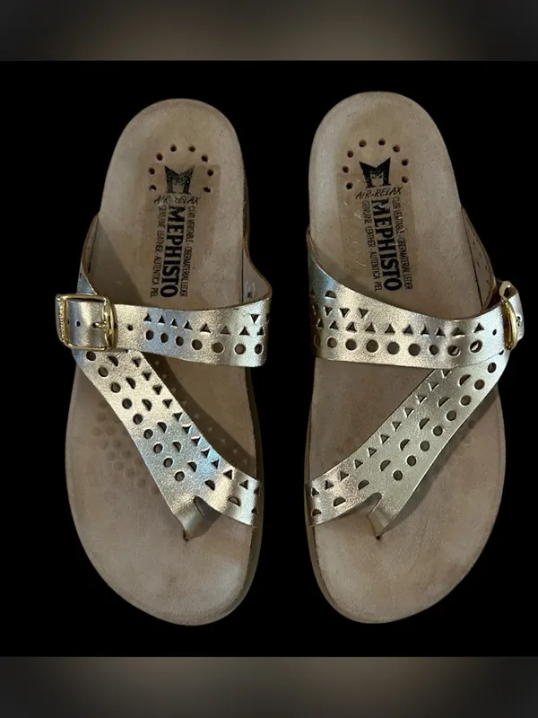 Mephisto Helen Women's Sandals – Gold, Size EU38/US8, NEW no tags - Image 3