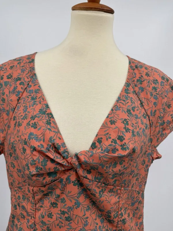 Madewell Amari Twist Top Floral Sunset Haze Cotton Poplin Retro Cottagecore 10 - Image 3