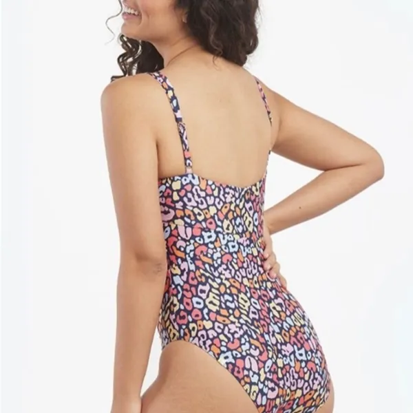 Summersalt The Wide Strap Oasis one piece swimsuit in multi-color leopard - Image 4