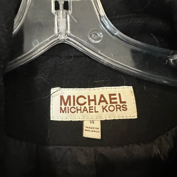 Michael Kors Women's Black Pea Coat with Toggle Closure 100 Wool Old Money 14 - Image 2