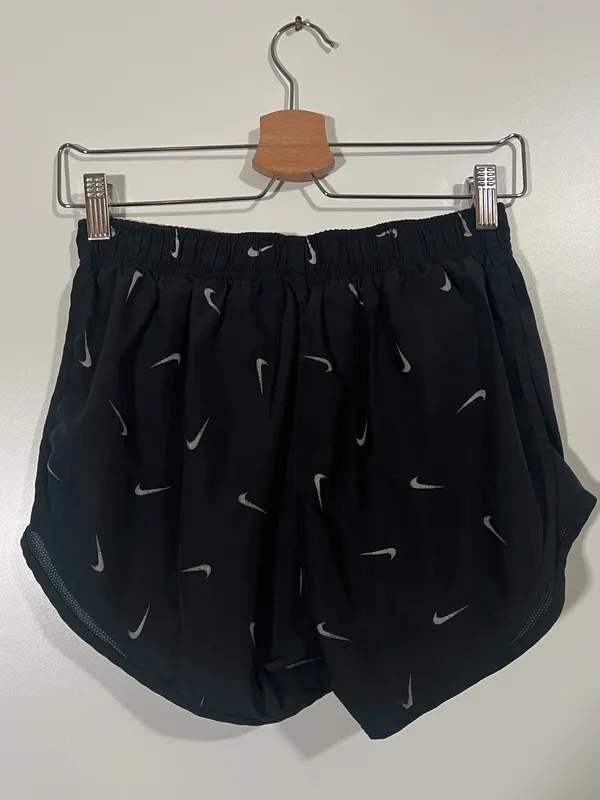 Nike Logo Tempo Running Shorts Sz Medium Black and Silver Brief-Lined - Image 5