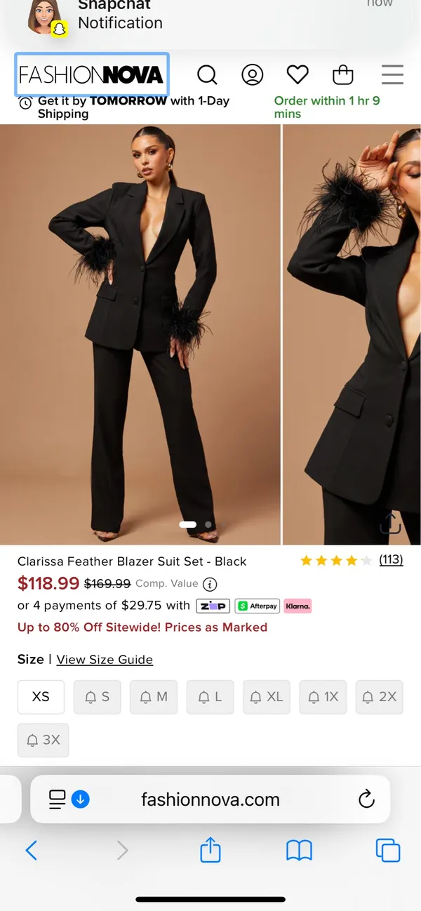 FashioNova Feather trim blazer - Image 3