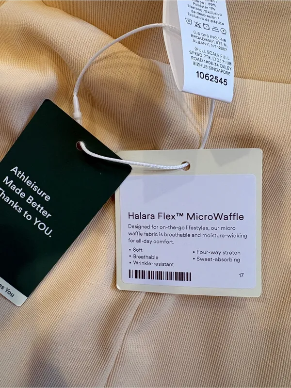 NWT Halara Flex MicroWaffle Wide Leg Cropped Pants Yellow Small Athleisure - Image 2