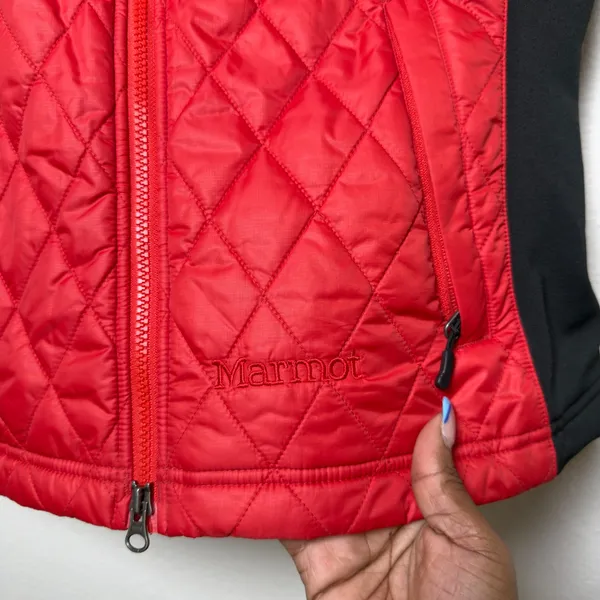 Marmot Women Polyester Vest Large Red Quilted‎ Full Zip Puffer Sleeveless Jacket - Image 8