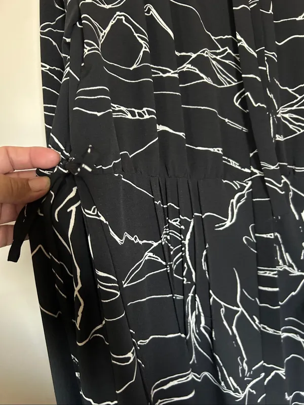 TopShop equestrian horse Black & White Printed Long Sleeve Maxi Dress Sz 10 - Image 7