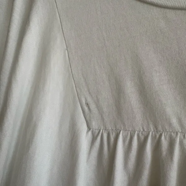 AMO White Flutter Sleeve Blouse 100% Cotton Made in USA Size XL Boho - Image 6