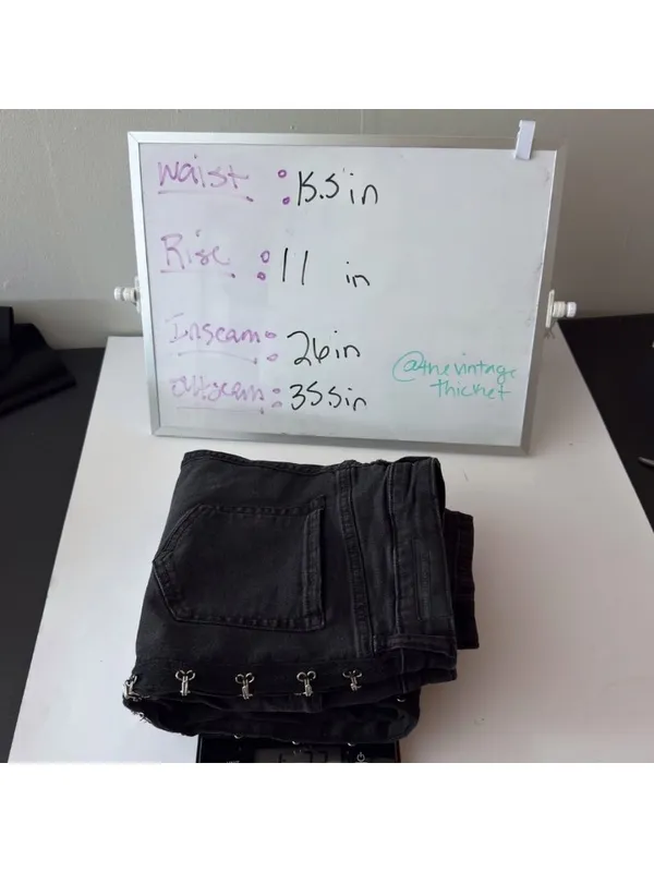 Faded Black Silver Hook Midrise Skinny Jeans Blackheart 13 10 Edgy Punk Goth Alt - Image 10