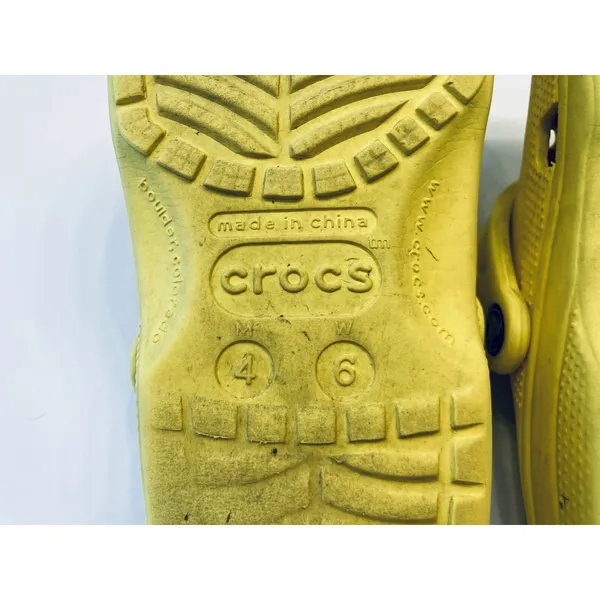Crocs Classic Clogs Unisex Size M4 W6 Yellow Slip On Water Shoes‎ Comfort - Image 8