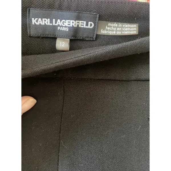 Karl‎ Lagerfeld Black Wide Leg Sailor Pants Size 12 Career - Image 4