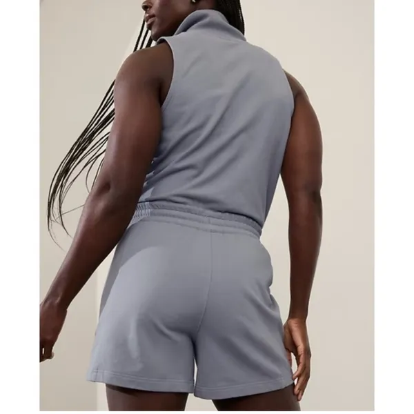 Athleta L Retroterry Romper Storm Cloud Garment Dye Grey891762002 XL/TG - Image 2