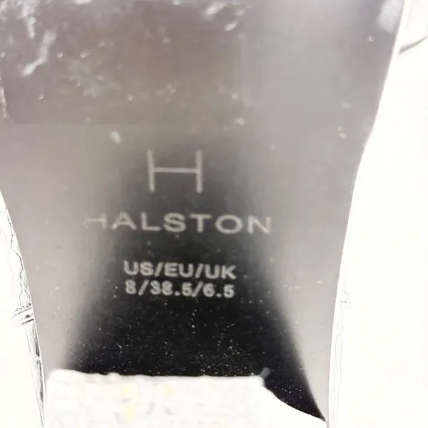 Halston Womens Black Croc Embossed Square Toe Block‎ Heel Chelsea Boots Size 8 - Image 5