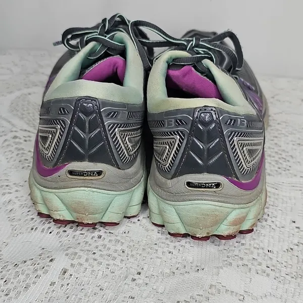 Brooks fit print glycerin purple gray athletic hiking trailing low top shoes 8 - Image 6