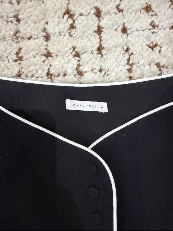 Charcoal Clothing — Black w/ white trim button down - Image 3