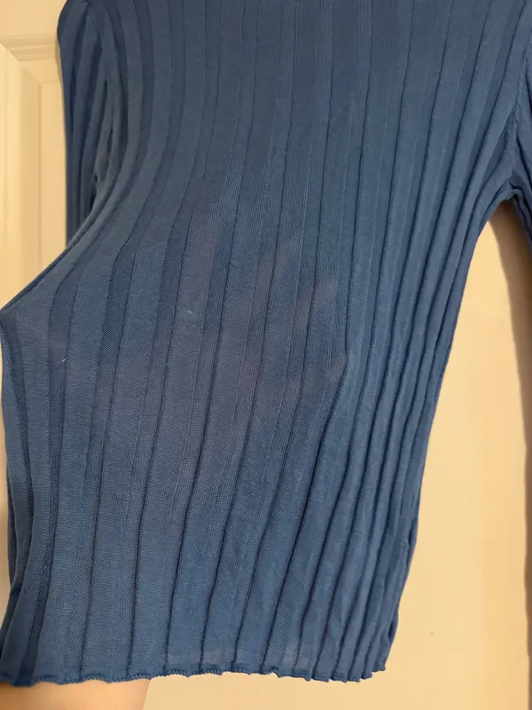 ZARA blue See-Through Sweater - Image 3