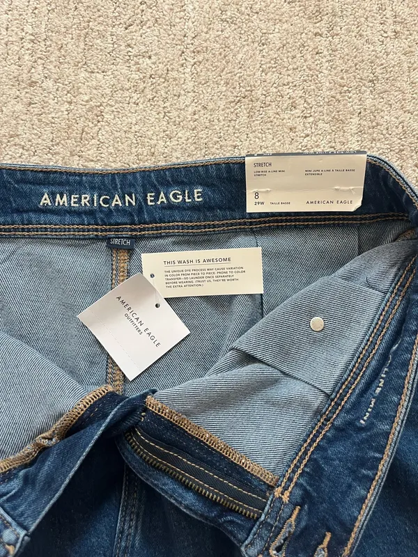 American Eagle Jean Mini Skirt Low Rise Stretch - Image 4