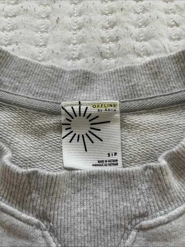 aerie Light Gray Pullover Sweatshirt - Image 2