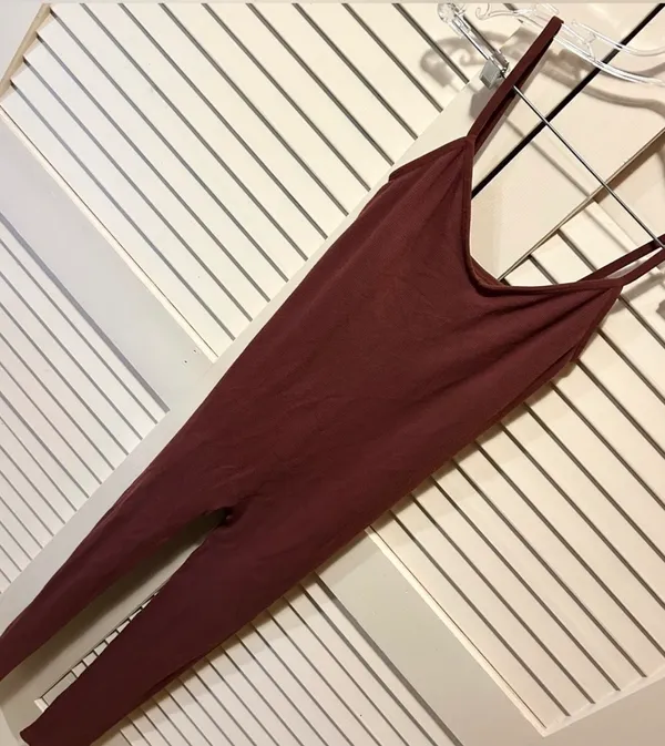 HATCH The Body Rib Unitard Ribbed Jumpsuit Maternity Size Small in Cinnamon - Image 3