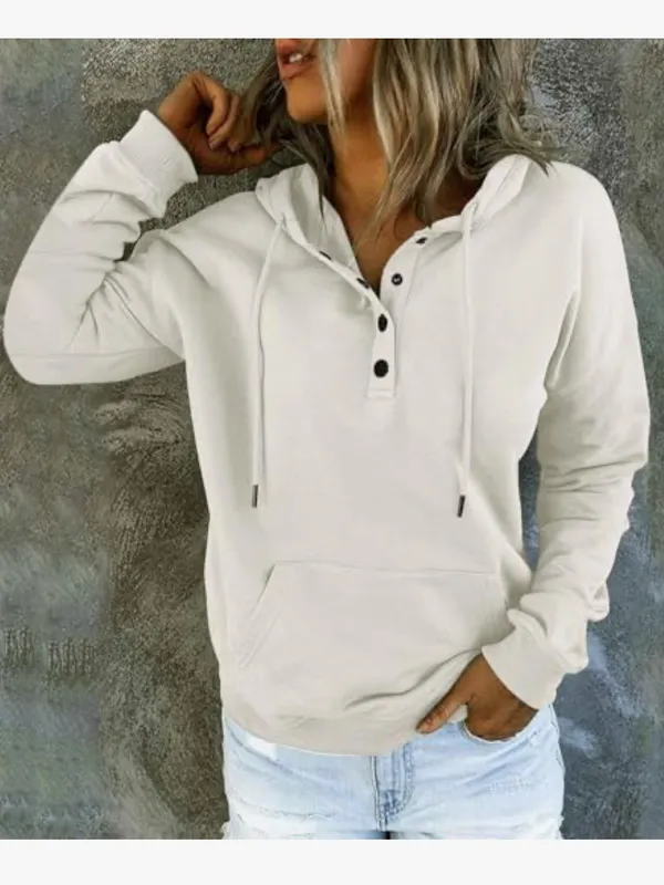 Amazon Brand Pullover Snap Button Hoodie in White - Image 2
