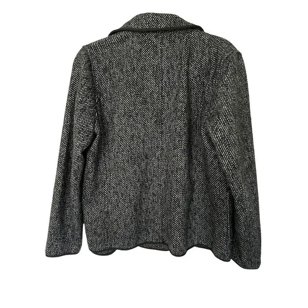 Lucky Brand Womens Coat Drape Front Wool Size Medium‎ Black Grey Jacket Button - Image 3