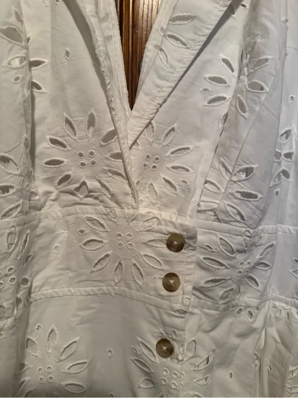Maeve by Anthropologie White Eyelet Cotton Midi Dress - Image 5