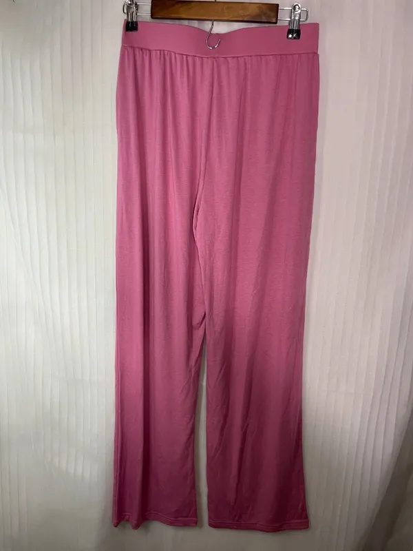 Hujkey Women's Pink Wide Leg Lounge Pants Size M High Rise Stretch Pockets NWT - Image 7