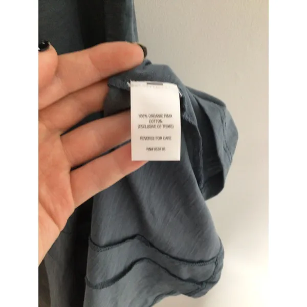 Garnet Hill Knit Dress Womens Medium Blue Excellent Organic Pima Cotton Midi - Image 3
