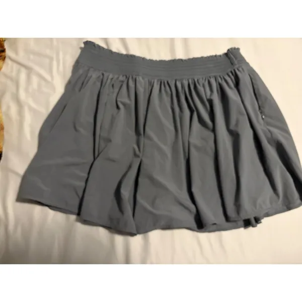 Athleta Skort Activewear Gray‎ Smocked Waist Pockets Large Gorpcore Sporty - Image 5