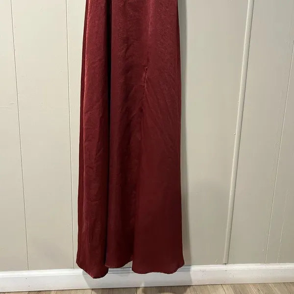Lulus Extra Extravagance Burgundy Sleeveless Maxi Dress size: Small - Image 9