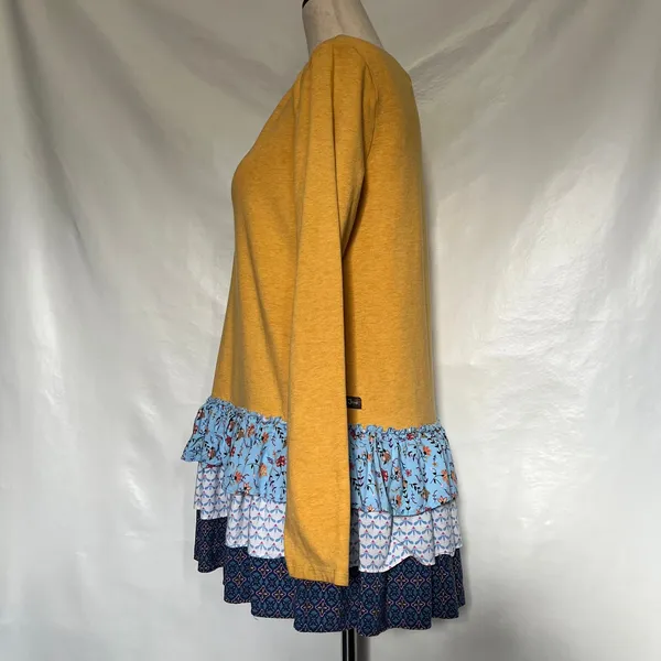 Matilda Jane Boho Tier Tunic Womens Top Small Cottage Patchwork Ruffle Artsy - Image 5
