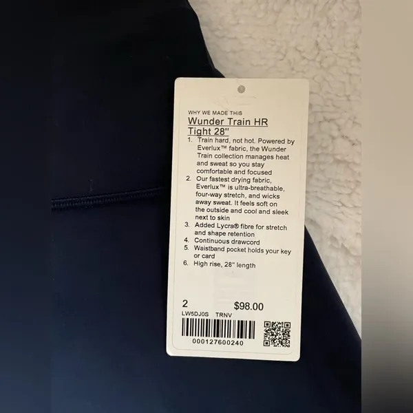 NWT Lululemon Wunder Train HR Tight 28 True Navy Blue Size 2 - Image 7