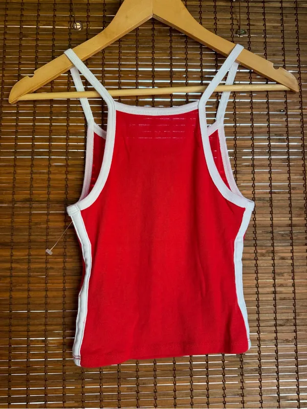 BDG Urban Outfitters Mia España Red Graphic Cropped Cami Tank Top S - Image 8