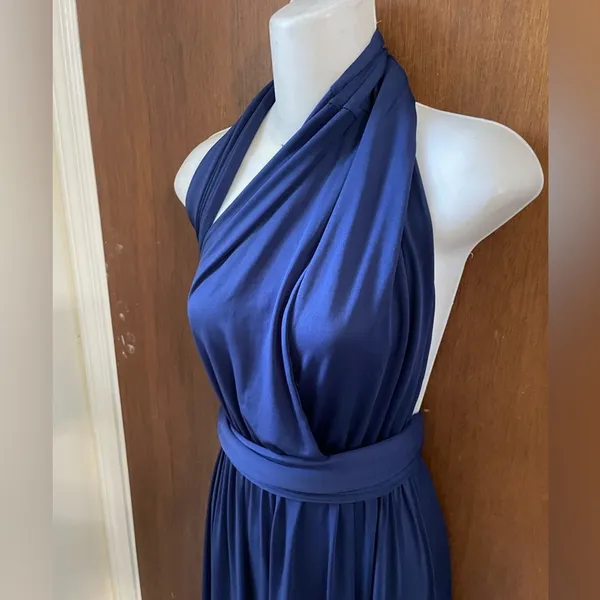 Dark Blue convertible halter maxi - Image 4