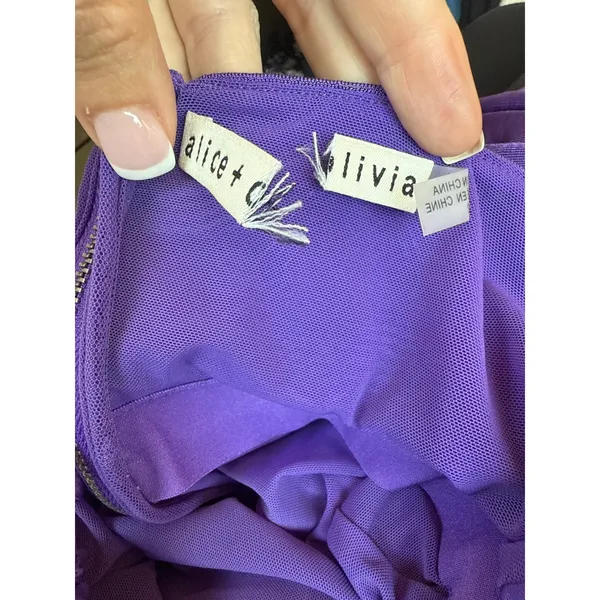 NWT Alice + Olivia Resse Maxi Gown‎ in Purple Sz 2 $495 - Image 11
