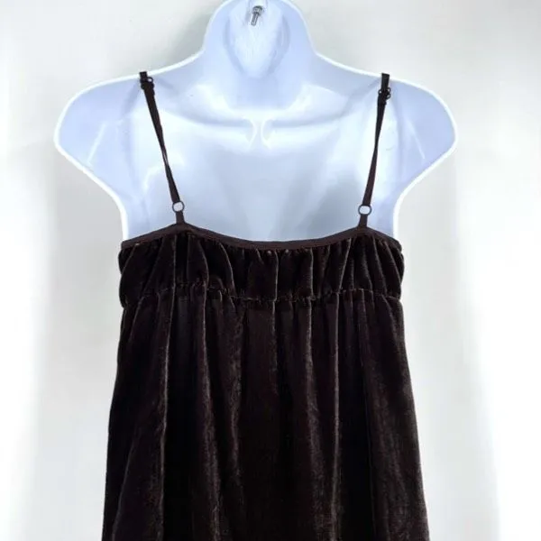 Gap Y2K Velvet Silk Blend Slip Dress Sz 2 Chocolate Brown Whimigoth‎ FairyGrunge - Image 6