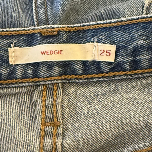 Levi's Premium Wedgie Straight Leg Jeans Womens Blue Denim‎ 25x27.5 Button Fly - Image 5