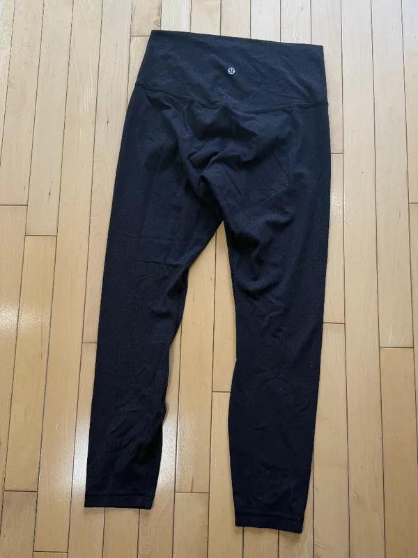 LULULEMON Black Grey Charcoal Patterned Leggings Size 8 - Image 6