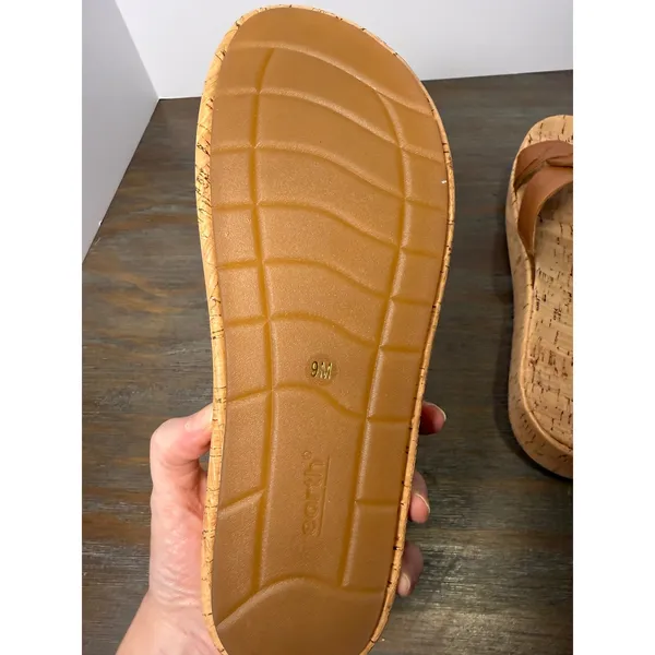 Earth Scotti‎ Leather Platform Slide Sandals Cork Comfort Size 9 NWT - Image 10