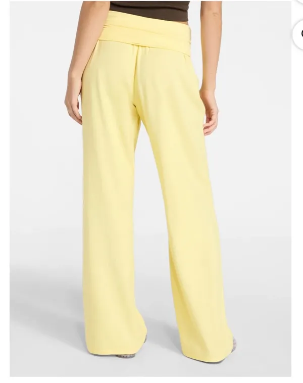 No Boundaries Wide Leg Yellow Roll Waist Pants - Image 2