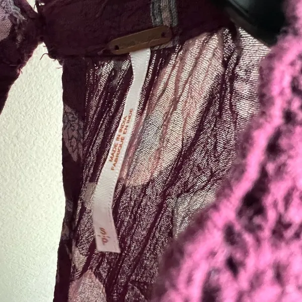 free people sweet thing printed tunic dress purple paisley burgundy size‎ small - Image 10