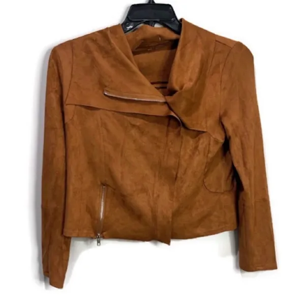 UMGEE Moto Zippered front boho faux suede lightweight Jacket size small - Image 7