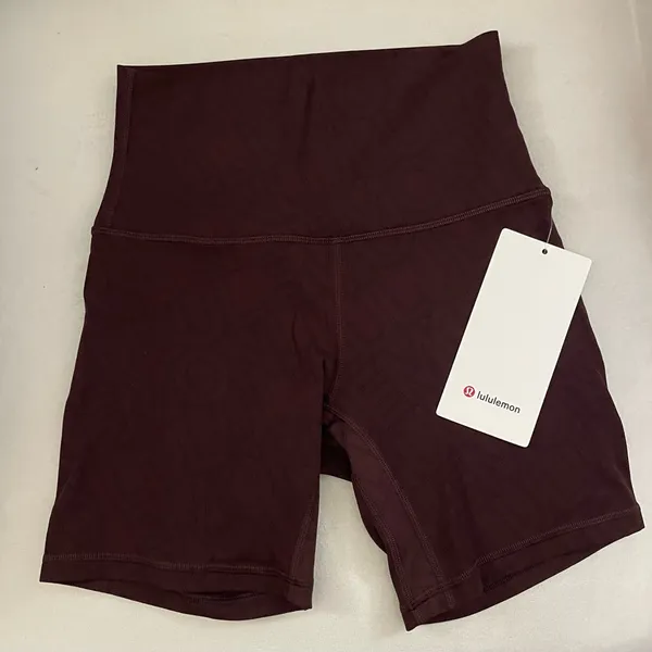Lululemon NWT Align High Rise Shorts 6” Workmark Graphic Midnight Plum Size 4 - Image 6