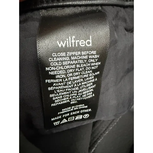 Wilfred Women's Size 0 Black Faux Leather High Rise Straight Leg Pants - Image 7