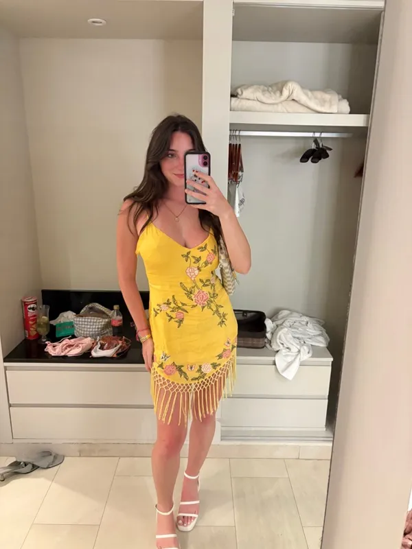 Urban Outfitters Carmen Embroidered Fringe Mini Dress - Image 2