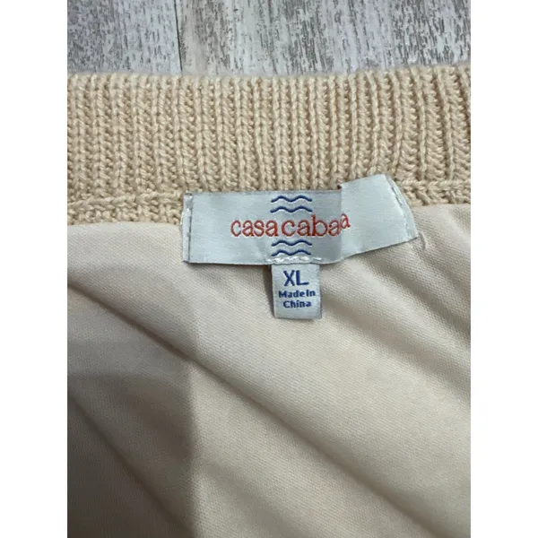 Casa Cabana Tan Beige Fisherman Chevron Knit Sweater and‎ Midi Skirt Set XL - Image 9