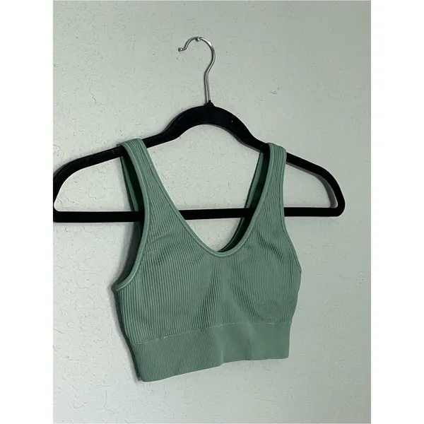 Aerie Seamless Padded Bralette Size XS Sage Green Scoop Neck - Image 3