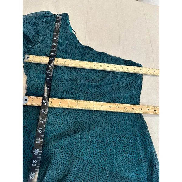 NWT Floret Studios | One Shoulder‎ Tiered High-Low Dress Green | Women's Size M - Image 6