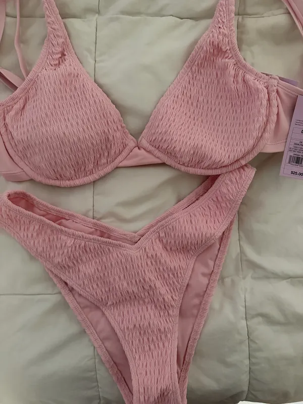 Target Wild Fable Smocked Bikini Pink - Image 4