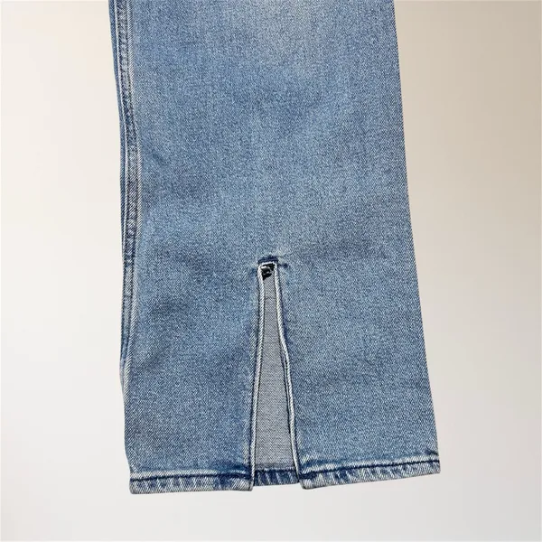 Hollister Light Wash High Rise Dad Jeans W27‎ L31 Slit Hem Stretch Denim Retro - Image 6